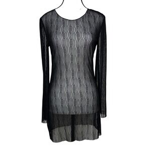 Sheer Mesh Dress Backless Flare Sleeve Open Back Sirencore Goth Rave Club Medium